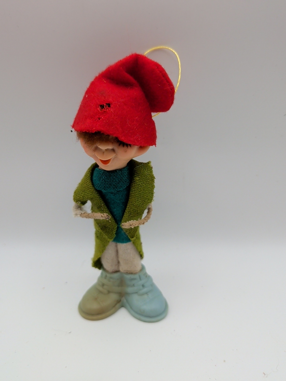 VTG 1968 Delta Novelty Japan Elf Pixie Christmas Felt Boy Ornament 4.25” (F)